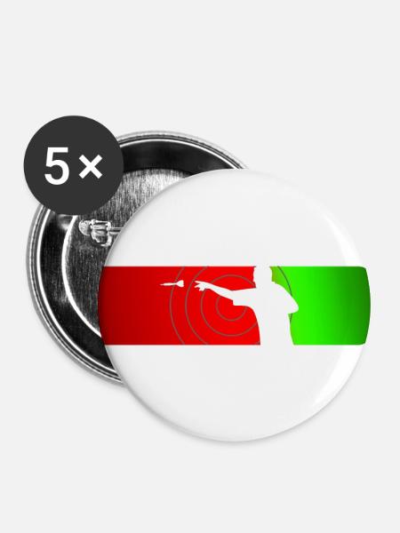 Dart Sport - Buttons groß 56 mm (5er Pack) - Weiß