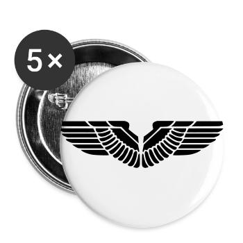 Flügel Vogel Wings - Buttons groß 56 mm (5er Pack) - Weiß - Vorne