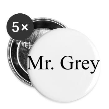 Mr. Grey Film Kino Geschenkidee - Buttons groß 56 mm (5er Pack) - Weiß - Vorne