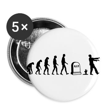 Zombie evolution - Halloween - costume - disguise - Buttons large 2.2''/56 mm (5-pack) - white - Front