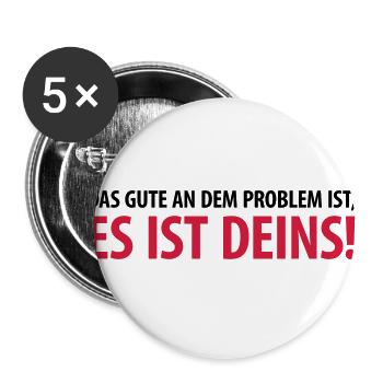 Gut, das Problem ist Deins Aufgabe Herausforderung - Buttons groß 56 mm (5er Pack) - Weiß - Vorne