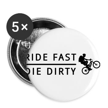 Vélo presque la dirty - Lot de 5 grands badges (56 mm) - blanc - Devant