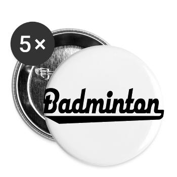Badminton - Buttons groß 56 mm (5er Pack) - Weiß - Vorne