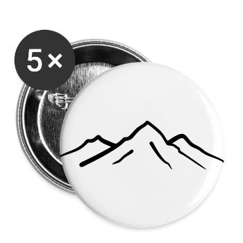 Mountain, Mountains - Buttons large 2.2''/56 mm (5-pack) - white - Front