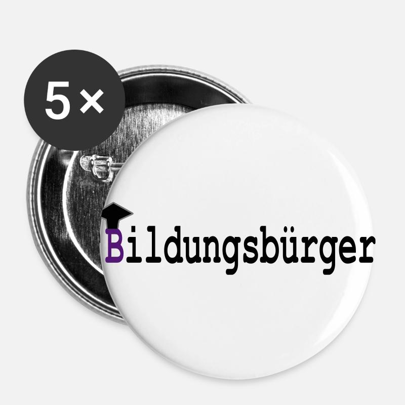 Education Buerger - Buttons large 2.2''/56 mm (5-pack) - white