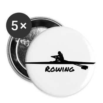 Rowing Woman - Lot de 5 grands badges (56 mm) - blanc - Devant