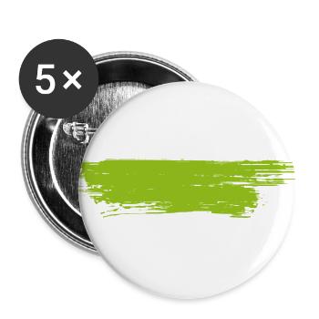Farbe Klecks Spritzer Maler Geschenk bunt Strich - Buttons groß 56 mm (5er Pack) - Weiß - Vorne