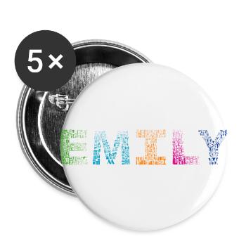 Emily Letter Name - Buttons large 2.2''/56 mm (5-pack) - white - Front