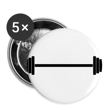 Haltère longue Barbell Gym 1c studio - Lot de 5 grands badges (56 mm) - blanc - Devant