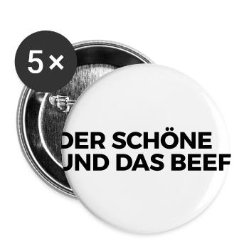 Der Schöne und das Beef - Buttons groß 56 mm (5er Pack) - Weiß - Vorne