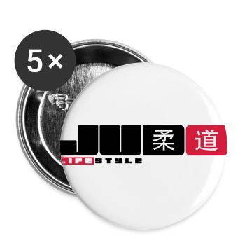 judo - Buttons large 2.2''/56 mm (5-pack) - white - Front