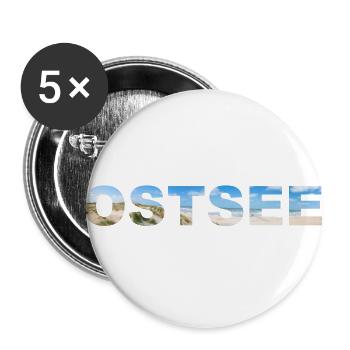 Baltique Inscription Panorama - Lot de 5 grands badges (56 mm) - blanc - Devant