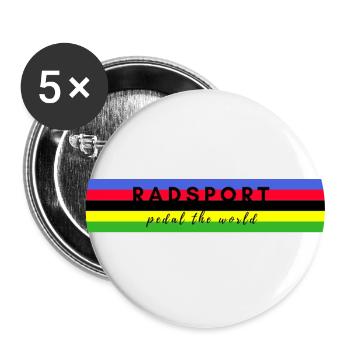 Cycling World Champion - Buttons large 2.2''/56 mm (5-pack) - white - Front