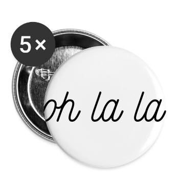 OH LA LA - Buttons groß 56 mm (5er Pack) - Weiß - Vorne