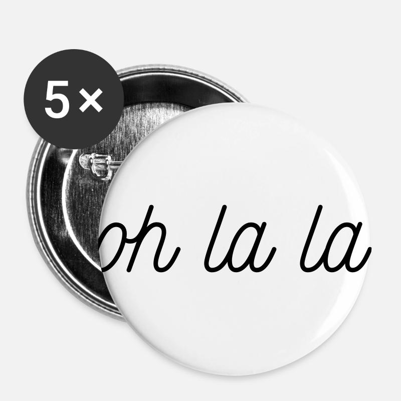 OH LA LA - Buttons large 2.2''/56 mm (5-pack) - white