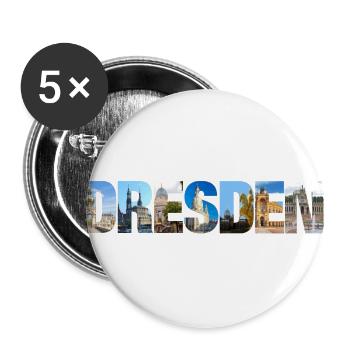Dresden Sachsen Deutschland - Buttons groß 56 mm (5er Pack) - Weiß - Vorne