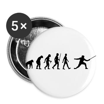Evolution - fencing, sports, martial arts, sword - Buttons large 2.2''/56 mm (5-pack) - white - Front