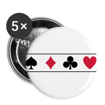 personnages de jeu de cartes - Lot de 5 grands badges (56 mm) - blanc - Devant