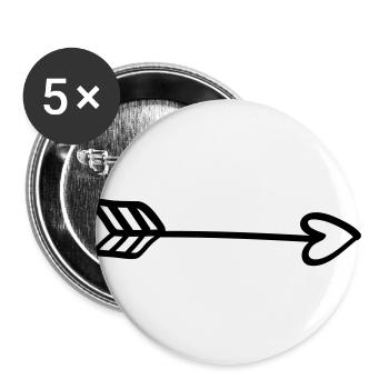 Love Arrow - Heart Arrow Love Cupid In Love Comic - Buttons large 2.2''/56 mm (5-pack) - white - Front