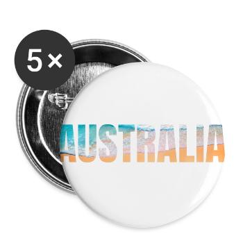 Australia - in English - Buttons large 2.2''/56 mm (5-pack) - white - Front