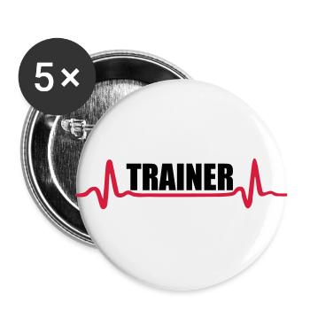 Fitness - Trainer - Buttons groß 56 mm (5er Pack) - Weiß - Vorne