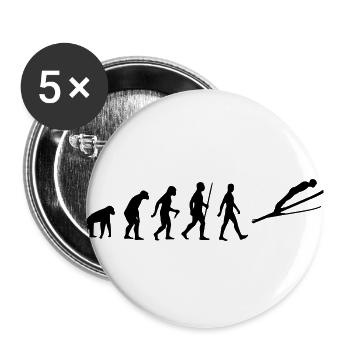 Skispringen Evolution Skispringer Ski Springen - Buttons groß 56 mm (5er Pack) - Weiß - Vorne