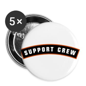 SUPPORT CREW Patch - Buttons groß 56 mm (5er Pack) - Weiß - Vorne