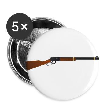 cowboy ranger rancher sheriff horsewester - Buttons large 2.2''/56 mm (5-pack) - white - Front