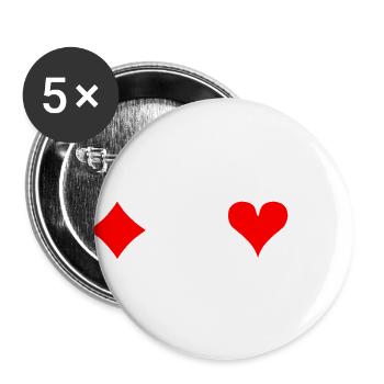 Cards symbols - check cross heart spades - Buttons large 2.2''/56 mm (5-pack) - white - Front