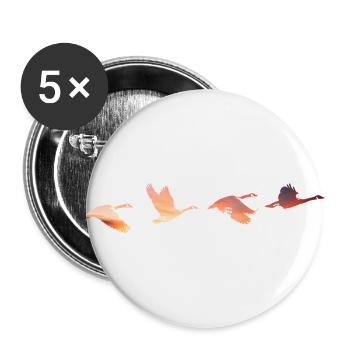 Geese #2 - Buttons large 2.2''/56 mm (5-pack) - white - Front