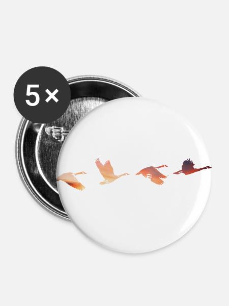 Geese #2 - Buttons large 2.2''/56 mm (5-pack) - white