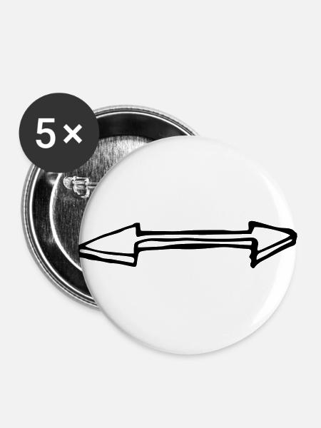 pfeil - Buttons groß 56 mm (5er Pack) - Weiß