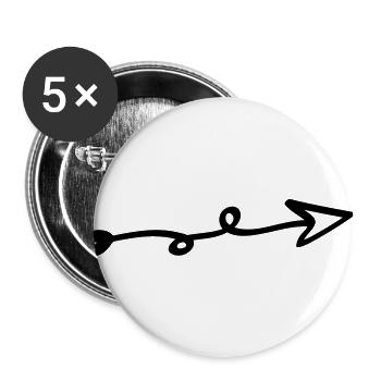 Love dart - heart, arrow, love, cupid, in love - Buttons large 2.2''/56 mm (5-pack) - white - Front
