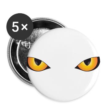 Panther eyes - Buttons large 2.2''/56 mm (5-pack) - white - Front