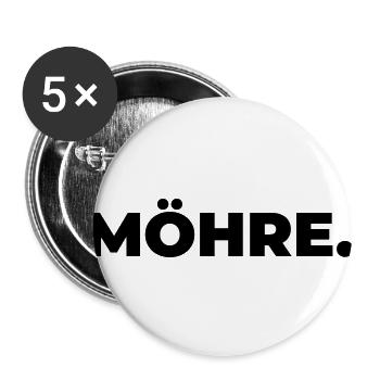 Möhre - Buttons groß 56 mm (5er Pack) - Weiß - Vorne