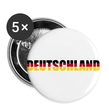 Deutschland - Buttons groß 56 mm (5er Pack) - Weiß - Vorne