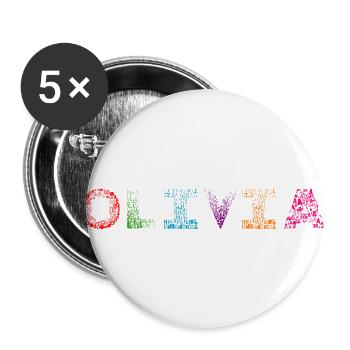 Olivia Letter Name - Buttons large 2.2''/56 mm (5-pack) - white - Front