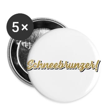 Schneebrunzer Österreich Dialekt Mundart Sprache - Buttons groß 56 mm (5er Pack) - Weiß - Vorne