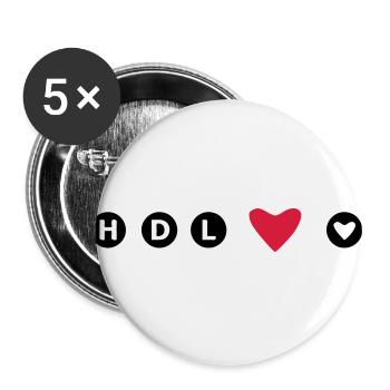 HDL Hab dich lieb Freundschaft best friends Paare - Buttons groß 56 mm (5er Pack) - Weiß - Vorne