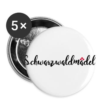Schwarzwaldmädel - Buttons groß 56 mm (5er Pack) - Weiß - Vorne