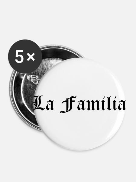 La Familia - Buttons large 2.2''/56 mm (5-pack) - white