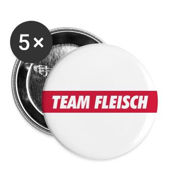 team fleisch - Buttons groß 56 mm (5er Pack) - Weiß - Vorne
