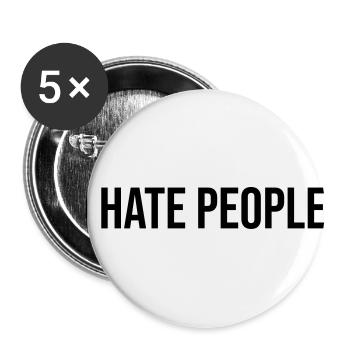 Ich hasse Menschen - Buttons groß 56 mm (5er Pack) - Weiß - Vorne
