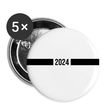 2024 Jahr - Buttons groß 56 mm (5er Pack) - Weiß - Vorne