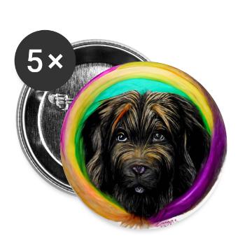 Rainbow Dog Briard 2 - Buttons large 2.2''/56 mm (5-pack) - white - Front