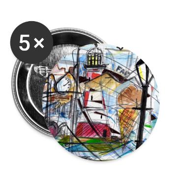 Smeaton's tower - Plymouth England - Buttons large 2.2''/56 mm (5-pack) - white - Front