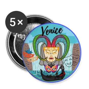 Venedig, Italien - Buttons groß 56 mm (5er Pack) - Weiß - Vorne