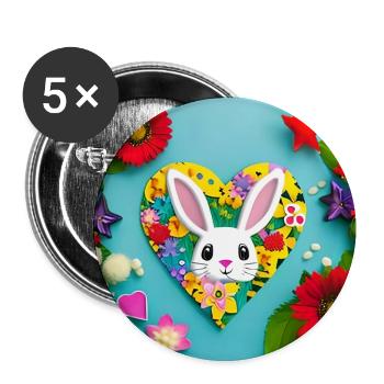 Ostermotiv zum Beispiel als Ostertasse - Buttons groß 56 mm (5er Pack) - Weiß - Vorne