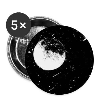 black and white moon design | original by. MMJ49 - Buttons large 2.2''/56 mm (5-pack) - white - Front