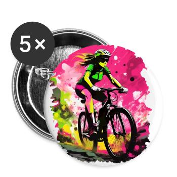 Passion for cycling - Buttons large 2.2''/56 mm (5-pack) - white - Front